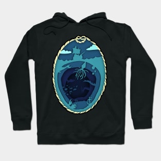 Deep Ocean Life on Layered Paper Hoodie